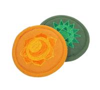 FRCOLOR Sound Bowl Mats Cushions Suitable for Meditation and Religious Rituals 2pcs round Embroidered Compact Design Cotton Cloth Pads for Buddha Sound Bowls