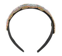 FRCOLOR Sparkling Ladies Headband Victorian Baroque Style Handmade Fabric Pearl Headband Sturdy Rhinestone Accessory for Special Occasions