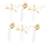 FRCOLOR Sparkling Vintage Rhinestone Hair Pins Wedding Hair Clip Headpiece for Bride Leaf Shape Decorations