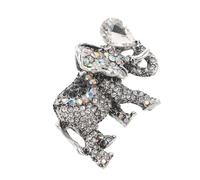 FRCOLOR Sparkly Silver Elephant Brooch Pin Alloy Rhinestone Women's Brooch Pins Easy to Wear Durability Occasions Cardigans