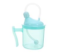 FRCOLOR Spill Adult Sippy Cup with Straw for Elderly and Disabled Patients Nursing Liquid Diet Feeding Mug with Clear Measurement Marks Lightweight Green Nursing Cup for Bedridden Care
