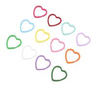 FRCOLOR Split Rings with Secure Closure Iron Material 30pcs Heart-Shaped and Flat Rings Structure Colourful Design for Jewelry Making and Keychains for Home and Office Organization