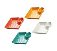 FRCOLOR Square Snack Plates and Safe Material 4pcs Multipurpose Serving Trays with Versatile Design for Dumpling Serving and Party Presentation