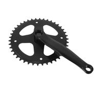 FRCOLOR Square Taper Bike Crankset 42t Single Speed Chainwheel Black | Iron Build, Integrated Arm and Ring, Retro Finish, for Fixed Gear Bikes and Campus Cycling