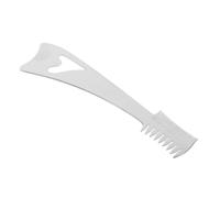 FRCOLOR Stainless Steel Eyelash Definer Comb with Wide and Fine Tooth Dual Side Design and Crescent-shaped Shield, Mini Size Beauty Tool for Lash Lifting and Preventing Mascara Smudging,