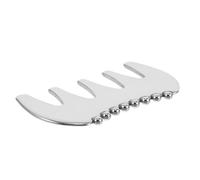 FRCOLOR Stainless Steel Facial Massage Tool Comb Shape Guasha Scraping Board for Neck Shoulders Arms Legs Meridian Therapy Portable Manual Body Guasha Tool