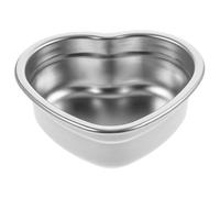 FRCOLOR Stainless Steel Heart Shaped Sauce Dipping Bowl Medium Silver Snack Dessert Plate for Kitchen Essentials Camping Picnic Family Use
