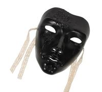 FRCOLOR Steampunk Black Full Face Mask for Men, Handcrafted Plastic Punk Costume Accessory with Comfortable Fit, for Prom Night and Cosplay Events