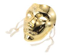 FRCOLOR Steampunk Full Face Mask for Men Adults, Golden Abs Mechanical with Damage Resistant Feature, Multi-scene Versatility for Themed Events and Stage Performance Accessories