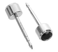 FRCOLOR Sterling Silver Hypoallergenic Zirconia Earrings for Pierced Ears, 1 Pair Black Cubic Studs with Pointed Tips, Minimalist Tiny Earrings for Sensitive Ear Care