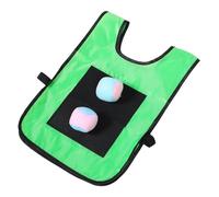 FRCOLOR Sticky Ball Target Vest Set with Safe Fleece Balls Interactive Outdoor Throwing Game for Coordination Development Stylish Green Small for Playground Fun