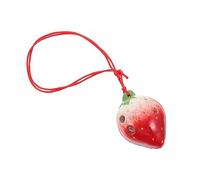FRCOLOR Strawberry 6-hole Ceramic Ocarina for Beginners, Children Practice Wind Instrument, Half-red Musical Gift for Students