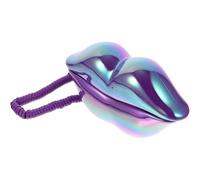 FRCOLOR Stylish Purple Lips Shaped Corded Landline Phone with Lightweight Abs Material and Easy to Store Design, Decorative Home Landline Telephone for Office or Living Room