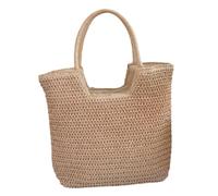 FRCOLOR Stylish Straw Shoulder Bag for Women Large Woven Tote for Beach Shopping Everyday Use Lightweight Breathable Design Chic Minimalist Handbag