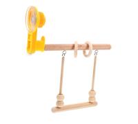 FRCOLOR Suction Cup Parrot Perch Stand Wooden Bird Training for Window Attachment Multi-functional Play Stand Enhances Interaction and Curiosity for Pet Birds and Parrots