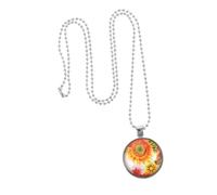 FRCOLOR Sunflower Pendant Necklace for Women Chic Flower Chain Jewelry Durable Fade Resistant Unique Design for Casual Formal Occasions