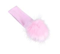 FRCOLOR Sweet Headband with Fuzzy Ball Soft Cotton Newborn Hair Band Accessory for Comfort and Festive Styling Pink