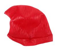 FRCOLOR Synthetic Straight Hair Wig with Bangs Latex Short Red Bob Wig Eyecatching Design Realistic Appearance Heat Resistant Fiber Versatile Usage Women Adults Role Playing Theater