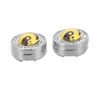 FRCOLOR Tai Chi Pattern Rhinestone Button Covers for Men Lightweight Shirt Cufflinks with Traditional Cultural Design Easy to Attach Decorative Accessories for Formal Wear and DIY Projects