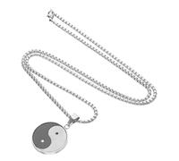 FRCOLOR Tai Chi Stainless Steel Necklace Tai Chi Necklace Simple Pendant Men Mens Curb Chain
