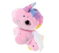 FRCOLOR Tail Wagging Plush Unicorn Pendant Cartoon Stuffed Doll with Rainbow Mane Soft Hanging Keychain for Bags Backpacks Home Decor Cute Animal
