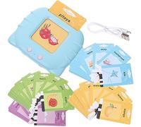 FRCOLOR Talking Flash Cards Learning Toy for Kids Age 2-5 Educational Bilingual Preschool Enlightenment Toy Sound Interactive Sensory Games for Boys and Girls