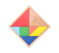 FRCOLOR Tangram Puzzle Educational Wooden for Early Learning Shape Sorting Game for Boys and Safe Water Based Paint Multiple Combinations for Fun