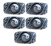 FRCOLOR Taoism Copper Ring for Women and Men Statement Finger Ring Unique Chinese Costume Accessory present for Culture Lovers and Special Occasions