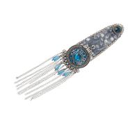 FRCOLOR Tassel Hair Clips for Women Elegant Rhinestone Pearl Hairpins with Blue Tones Vintage Decorative Accessories for Weddings and Parties Lightweight and Durable Design