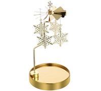 FRCOLOR Tea Light Holder Snowflake Rotating Candle Holder Metal Candlesticks Table Centerpiece Desktop Decorations for Christmas Birthday Party Home (No Candle)