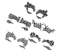 FRCOLOR Temporary Eye Liner Stickers and Dramatic Eyeshadow Decals 5pcs Hollow Lace Cut-out Design for Women Makeup and Costume Use Random Style