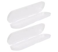 FRCOLOR Thermometer Storage Plastic Case 2Pcs Lightweight White Box 14.8X3X1.8Cm for Nursery and Outdoor Use