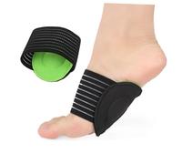 FRCOLOR Thickened Breathable Foot Pad Anti-Skid Arch Support Insoles for Heel Relief Lightweight Cushioned Compression Inserts for Men Women Fits Shoes Sandals Barefoot Black Green