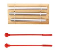 FRCOLOR Three Tone Meditation Chime Trio Hand Bell Mallet Boy Girl Music Instrument for Yoga Classroom Management