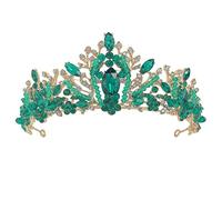FRCOLOR Tiara Crown Crystal Silver Headband Diamond Bridal Headdress Wedding Prom Crown Hair Accessories Green for Women Girl Birthday Wedding Christmas Party Favor Ornaments
