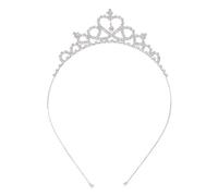 FRCOLOR Tiara Crown Headband Sparkly Rhinestone Gold Silver Princess Hair Accessory for Wedding Party Kids Prom Birthday