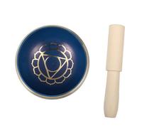 FRCOLOR Tibetan Meditation Singing Bowl Light Blue with Mallet Handcrafted Copper Sound Bowl for Yoga Therapy Practice Home Decor Relaxation and Sleep Aid