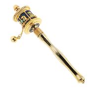 FRCOLOR Tibetan Prayer Wheel Hand Held Crafted Turning Tube Portable Buddhist Ornament with Alloy Design for Personal Devotion and Inner Peace