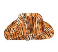 FRCOLOR Tiger Print Cowgirl Hat for Parties Elegant Faux Tiger Pattern Decorative Hat for Western Jungle Theme Events Attention Grabbing Costume Accessory Stylish Headwear for Women
