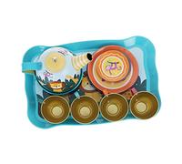 FRCOLOR Tin Pretend Tea Set for Animal Themed Play House Afternoon Tea Playset for Creative Role Play and Social Skill Development Birthday Gift