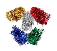 FRCOLOR Tinsel Hair Wig Foil Tinsel Wigs Shiny Performance Props for Nightclub Halloween Party for Masquerade Carnival 5pcs Mixed Colour
