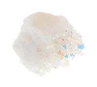 FRCOLOR Titanium Coated Quartz Crystal Cluster Raw for Yoga Meditation and Office Decor Irregular Gemstone Mineral Teaching Specimen for Beginners and Relaxation