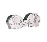 FRCOLOR Tooth and Curl Holder Elephant Shape Zinc Alloy Keepsake Box Silver with No Burr Smooth Surface for New Year and Boys and Girls Nursery, Baby Girls and Boys Memory Collection
