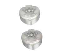 FRCOLOR Tooth Storage Organizer Silver with Built-in High Permeability Flannelette Birthday or Christmas Baby Tooth Keepsake Box Round Zinc Alloy 2pcs Safe for Baby's Fingers