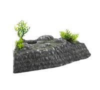 FRCOLOR Tortoise Resting Platform Realistic Rock Basking Terrace with Climbing Ramp Floating Island Hiding Hole for Turtle Habitat Fish Tank Decoration for Reptiles and Lizards