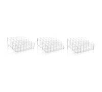 FRCOLOR Transparent Acrylic Cosmetic Organizer with Ladder Display Stand for Lipstick and Jewelry Storage Compact Makeup Storage Box for Bathroom Vanity or Dressing Table 5.71X3.78X8.62In