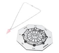 FRCOLOR Transparent Acrylic Divination Board Prop with Carved Patterns and Crystal Pendants Decorative Desktop Ornament for Home Living Practical and Artistic Feng Shui Accessory