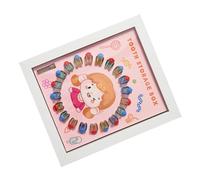 FRCOLOR Transparent Crystal Tooth Box with White Frame Tooth Holder Keepsake Photo Frame Childhood Boys