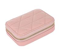 FRCOLOR Travel Beauty Case with Mirror Makeup Bag for Women Portable Lipstick Storage Pouch