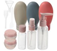 FRCOLOR Travel Makeup Bottle Set Refillable Travel Containers for Cosmetics Portable Squeeze Bottles Elegant Lotus Nordic Style for Lotion Shampoo More
